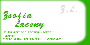 zsofia lacsny business card
